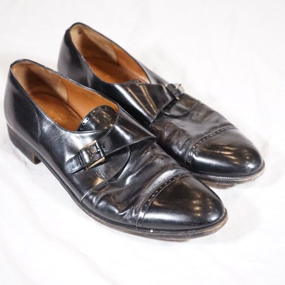 Salvatore Ferragamo Black Leather Monkstrap Made in Italy Men’s US 12 Read main image 7